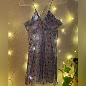 Y2k blue cross back summer dress